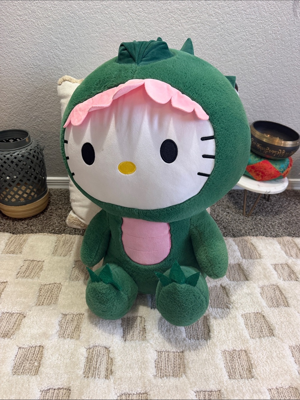 Hello Kitty Green and Pink Dino Plush by Sanrio